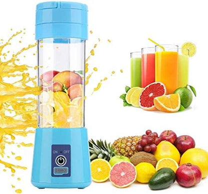 Electric Portable Juicer Blender Cup, Household Fruit Mixer with Six Blades in 3D, 380Ml USB Rechargeable Juice Blender Magnetic Secure Switch Electric Fruit Mixer (Light Blue)
